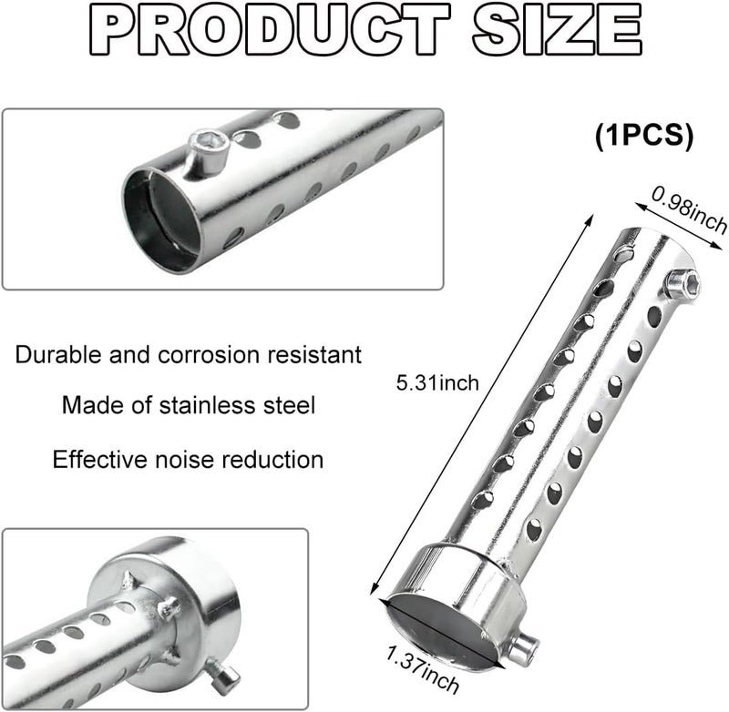 Wevdn Motorcycle Exhaust Silencer, Stainless Steel Motorcycle Exhaust Muffler Insert, Exhaust Muffler Assembly Turbo Sound Muffler for Motorbike, Universal Motorcycle Accessories (35mm) - Image 2